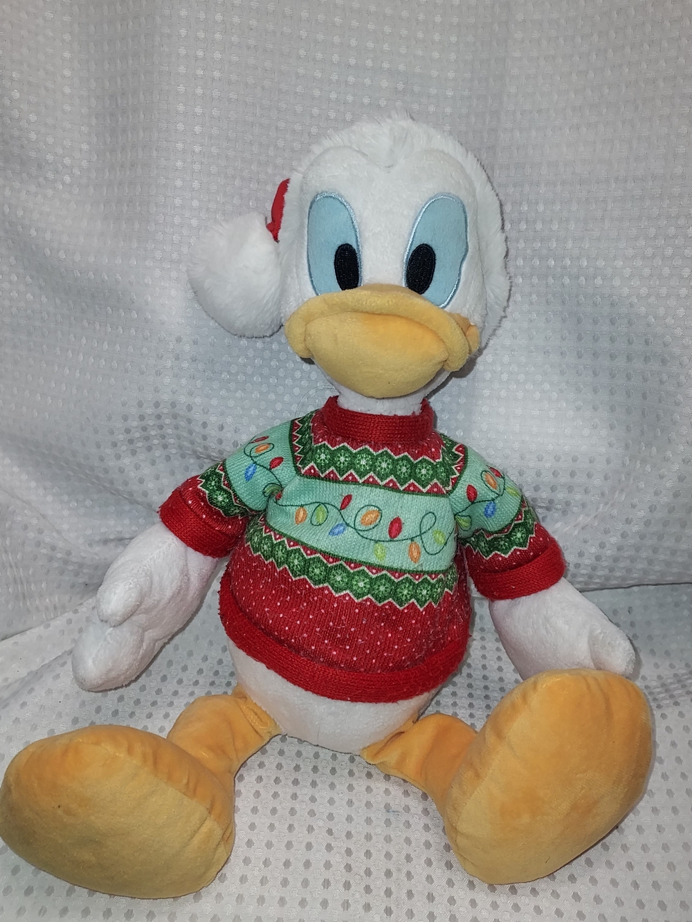 Disney Donald Duck Plush Toy in Red & Yellow Holiday Sweater